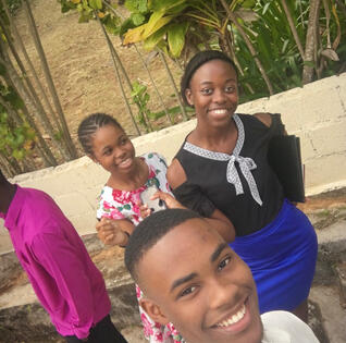 Youth selfie after service
